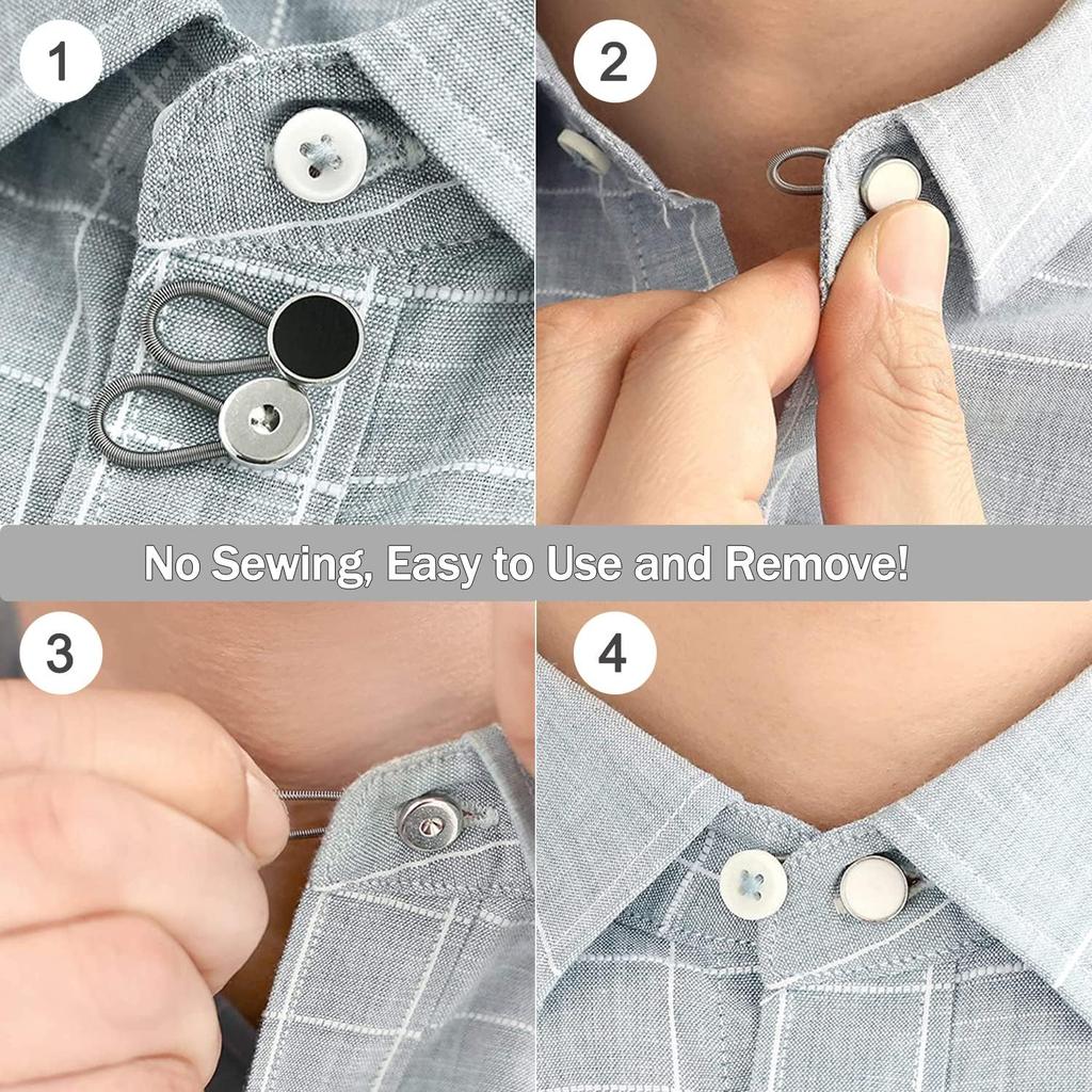 Набор из 24 шт. Кнопок-удлинителей, Гибкий регулируемый эластичный удлинитель пуговицы для талии, Невидимые удлинители для воротника и шеи, Пришивные удлинители пуговиц для женщин и