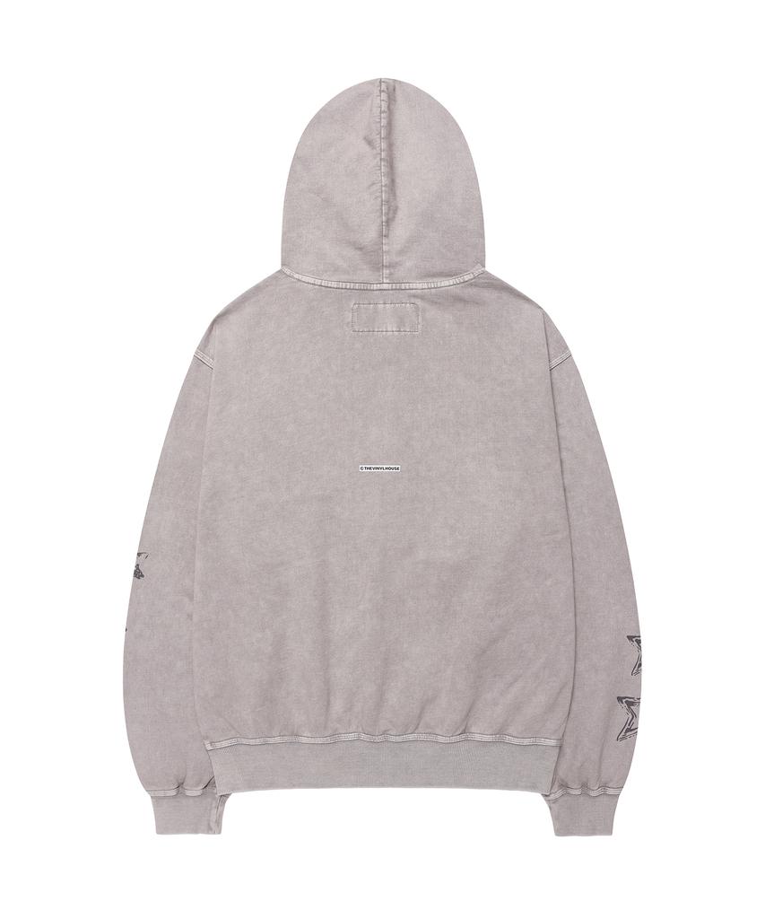 Худи на молнии Thevinylhouse Rodeo Washed Серый