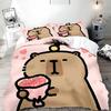 2 Cute Cartoon Capybara 3D Printed Duvet Case Pillowcase Bedding Set Twin Full Queen King Size for Bedroom Decor