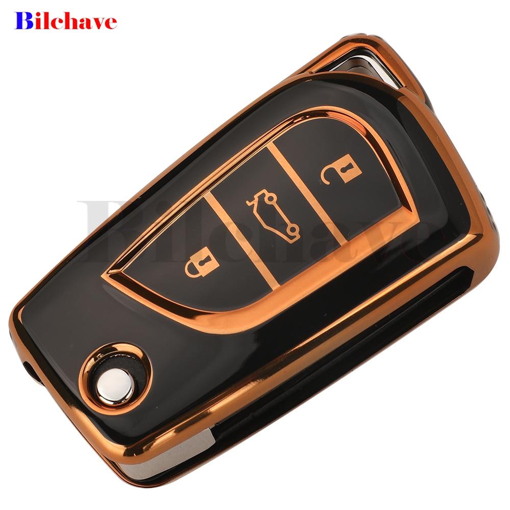 jingyuqin TPU 2/3Buttons Auto Key Shell Case Cover For Toyota Auris Corolla Avensis Verso Yaris Aygo Scion TC IM Car Accessories