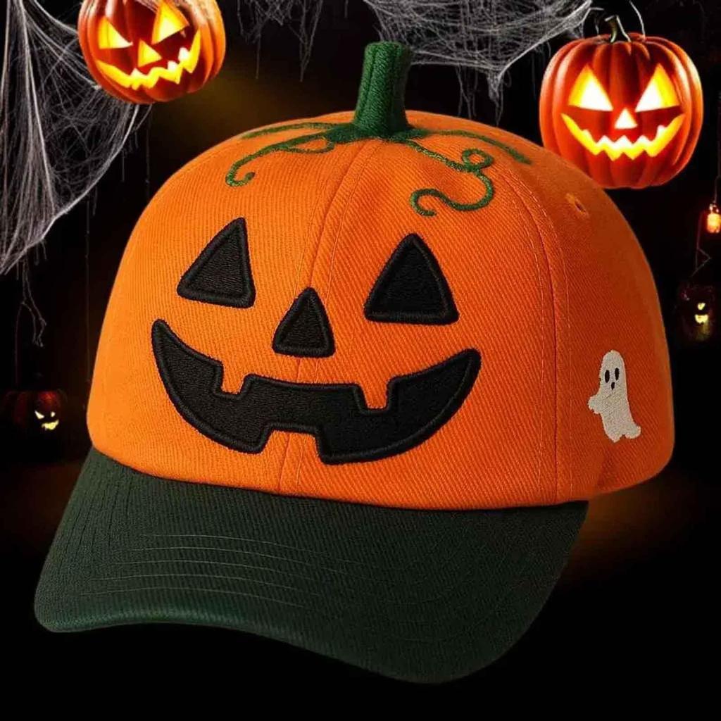 Pumpkin Hat Halloween Pumpkin Face Lantern Baseball Hat Spooky Costume Headgear For Women Men Trick Or Treat Cosplay Masquerade