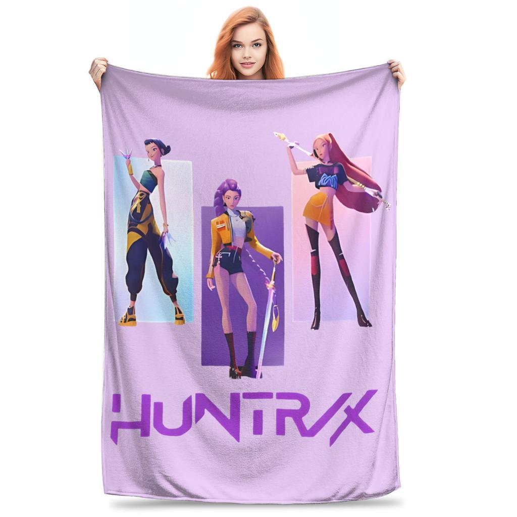 Одеяло Saja Boys Huntrix Kpop Охотники на демонов Фланелевое Потрясающее Теплое Плед для Постельного Белья Гостиной Зимы