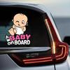 Winking Baby on Board Car Sticker Cute Cartoon Design Waterproof PVC Decal Vehicle Safety Warning Sign for Car Window