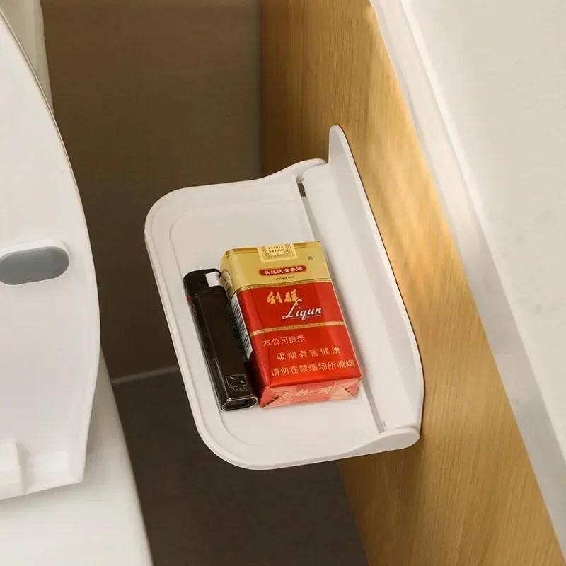Складная настенная полка, экономящая место, складная стойка для хранения, держатель для телефона без перфорации, лоток для хранения маршрутизатора Wi-Fi, органайзер для ванной комнаты