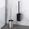 Non Perforated Vertical Toilet Brush Holder Stainless Steel Floor Toilet Cleaning Tool  Home