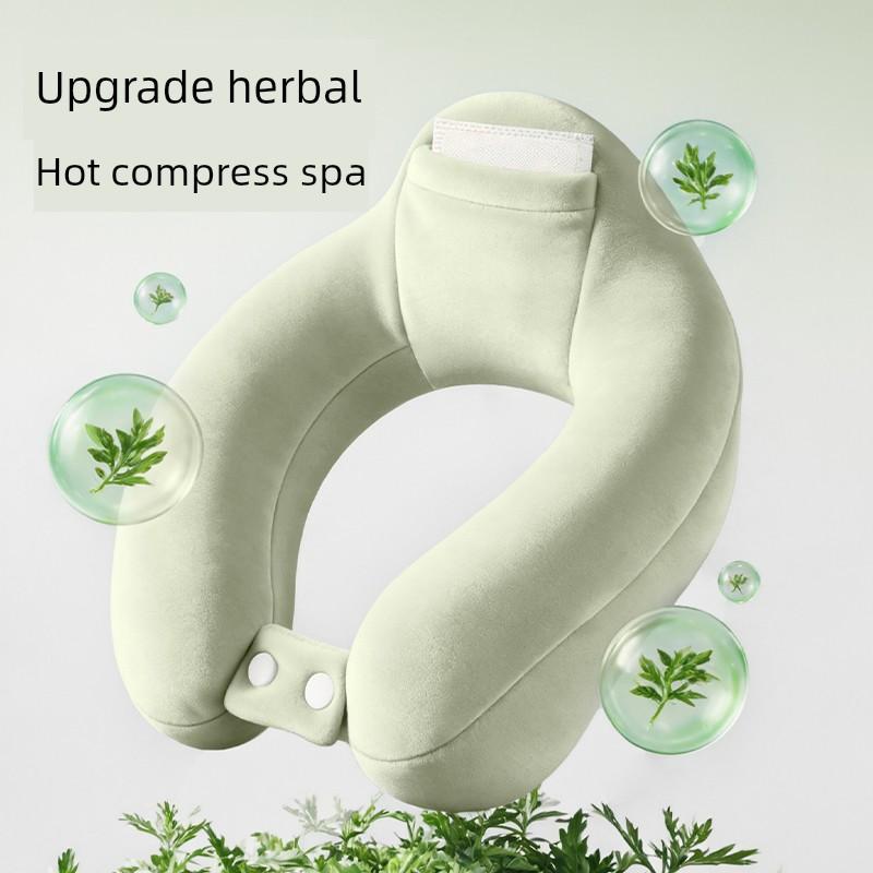 Yuanzhi White Mugwort U-Shaped Hot Water Neck Bag, Water-Filled Shoulder and Neck Hot Compress for Cervical Spine Care, Special Hot Water Bag for