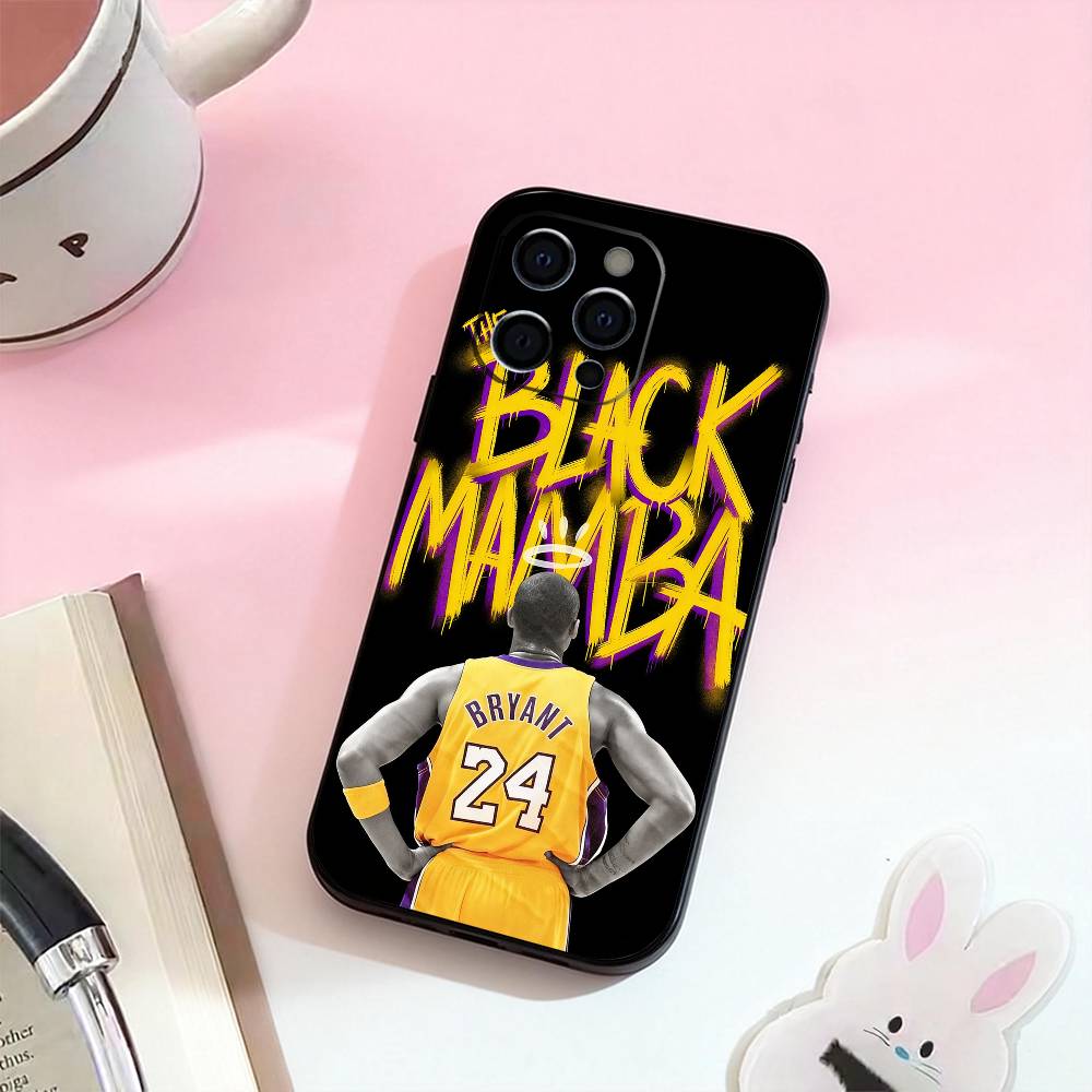 K-Kobe B-Bryant 24 Чехол для телефона для iPhone 17,16,15,14,13,12,11 Plus,Pro Max,Мягкий силиконовый черный чехол