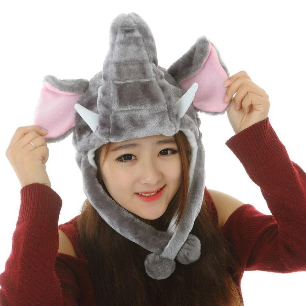 Neck Warmer Plush Moving Hat Animal Movable Ears Airbag Cap Trapper Hat Animal Earflap Hat Winter