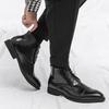 Мужские ботинки большого размера с высоким голенищем и острым носком, новые осенне-зимние, деловые, в британском стиле, на шнуровке, кожаные ботинки с высоким голенищем