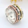 Кольцо Meditation Three Tone Spinner Band Ring Стерлинговое серебро 925 пробы Ювелирные изделия ручной работы
