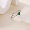 2025 Birth Colorful Cubic Zircon Heart Opening Rings For Women Fashion Dainty Stainless Steel Princess Ring Jewelry Wedding Gift