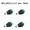 4pcs DC5.5x2.1 Plug Male or Female Cable Wire Connector For LED Strip Free Welding LED Strip Adapter Connector