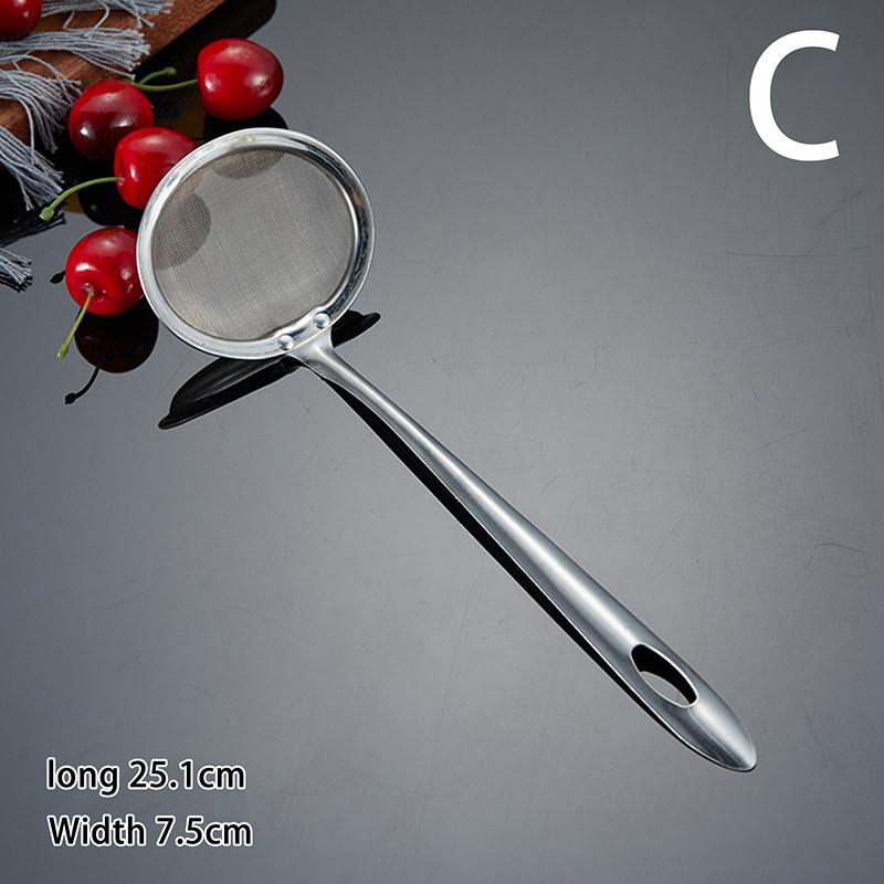 Дуршлаг из нержавеющей стали с мелкой сеткой Фильтр для соевого молока Масляный фильтр Ложка Пенопластовая ложка Сетка Гаджеты для утечек Кухонные принадлежности