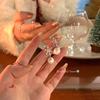Модные серьги-снежинки с жемчугом в японском и корейском стиле, серьги с бриллиантовой бахромой для женщин, индивидуальный стиль, легкая роскошь, серебряная игла S, украшение для ушей