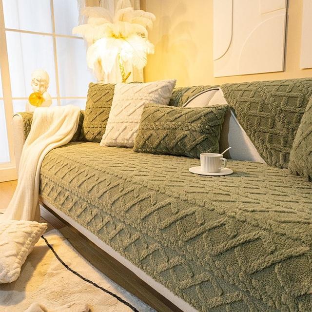 Зимние теплые фланелевые чехлы для диванов, разделенные диванные полотенца, утепленные плюшевые секционные чехлы для диванов, коврик, защита для сиденья, ковры для гостиной