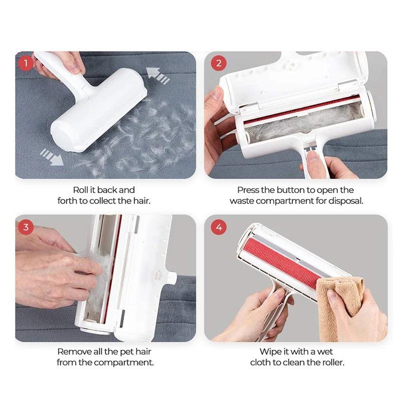 Pet Hair Remover Roller Pet Hair Remov Cleaning Removing Dog Cat Self Cleaning Lint Pet Hair Remover One Hand Operate