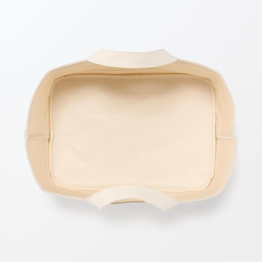 Muji Cotton Canvas Soft Box with Handles Large 37x26x26cm Storage Case Organizer Box