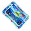 Baby Water Play Mat PVC Inflatable Fish Patterns Rectangle Shaped Water Pad for Children Blue