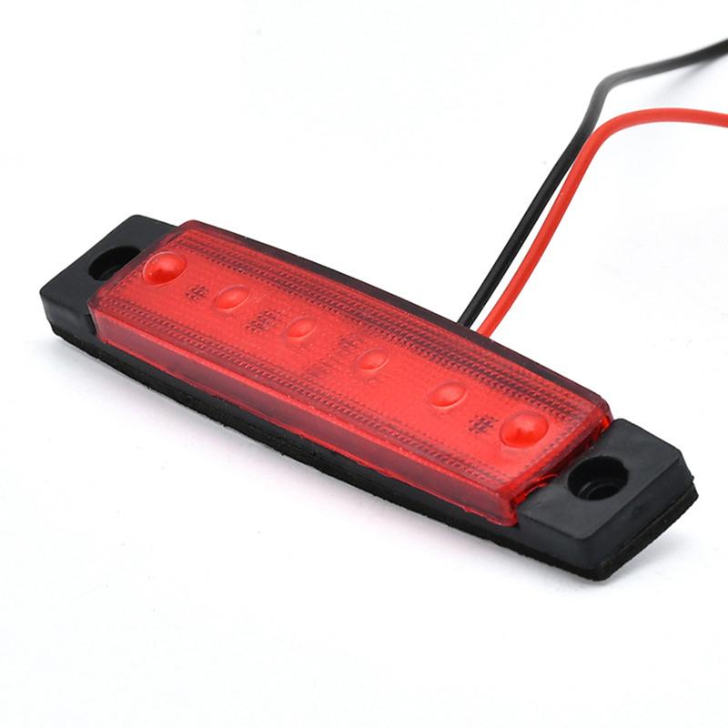 1 шт. Боковые габаритные огни для прицепа грузовика, габаритные огни, автомобильные тормоза, задние фонари, 6 светодиодов, 12 В/24 В, предупреждающая сигнальная лампа