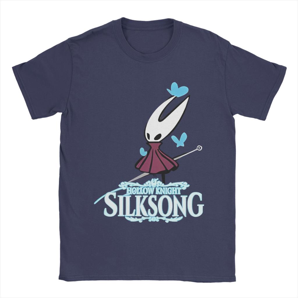 Футболки Hollow Knight Silksong Мужские 100% Хлопок Модная Одежда Хорнет Игровая С Круглым Вырезом С Коротким Рукавом