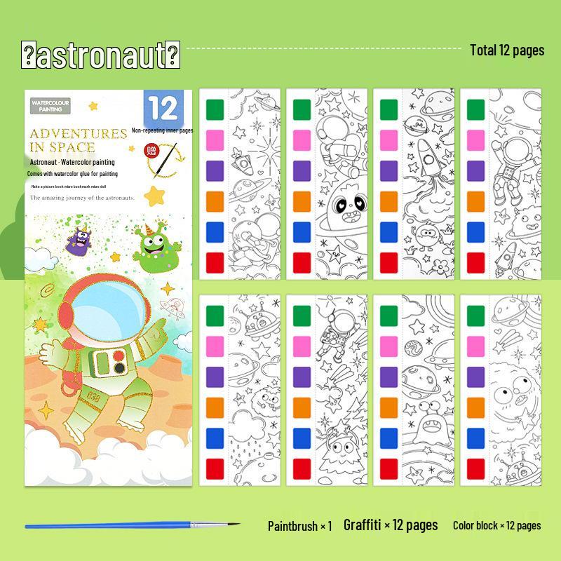 Portable Watercolor Doodle & Painting Book for Kids with Gouache Paints
