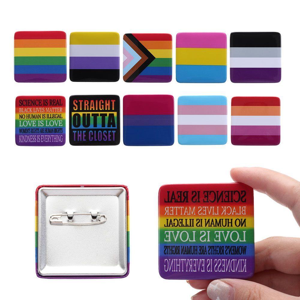 LGBTQ Art Pins Pride Lesbian Gay Rainbow Flag Brooch Pansexual Asexual Bisexual Transgender Symbol Badge Jewelry