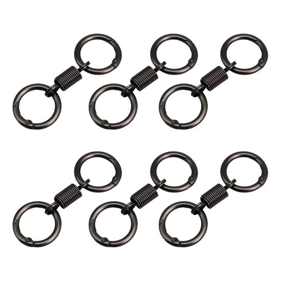 6 шт. Ретро Пружинный Двойной Кольцо Брелок Сплав Цинка Защита от Потери Эластичный Ключ