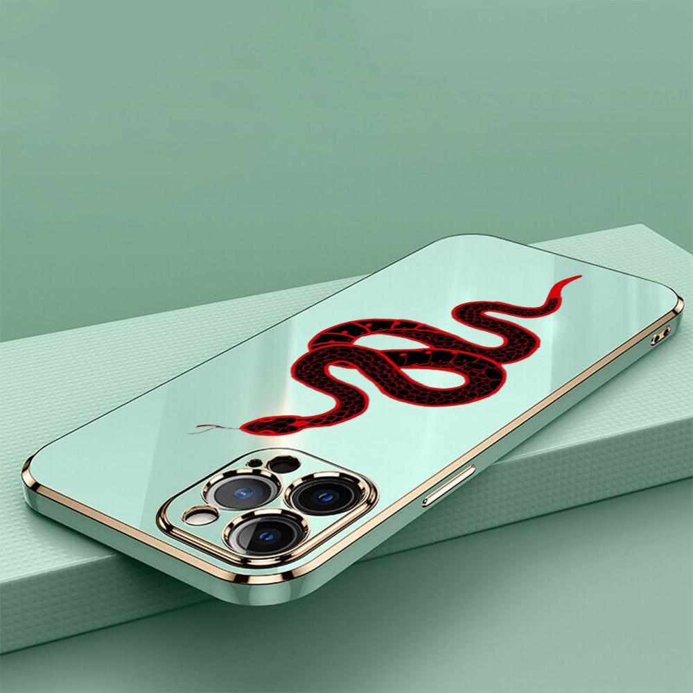 N73 Черное золото Змеиный дизайн Покрытие края Мягкие чехлы для телефонов из ТПУ для Samsung A54 A13 A14 S24 Plus S23 Ultra S20 S21 FE A55 A05 A52s Противоударный чехол