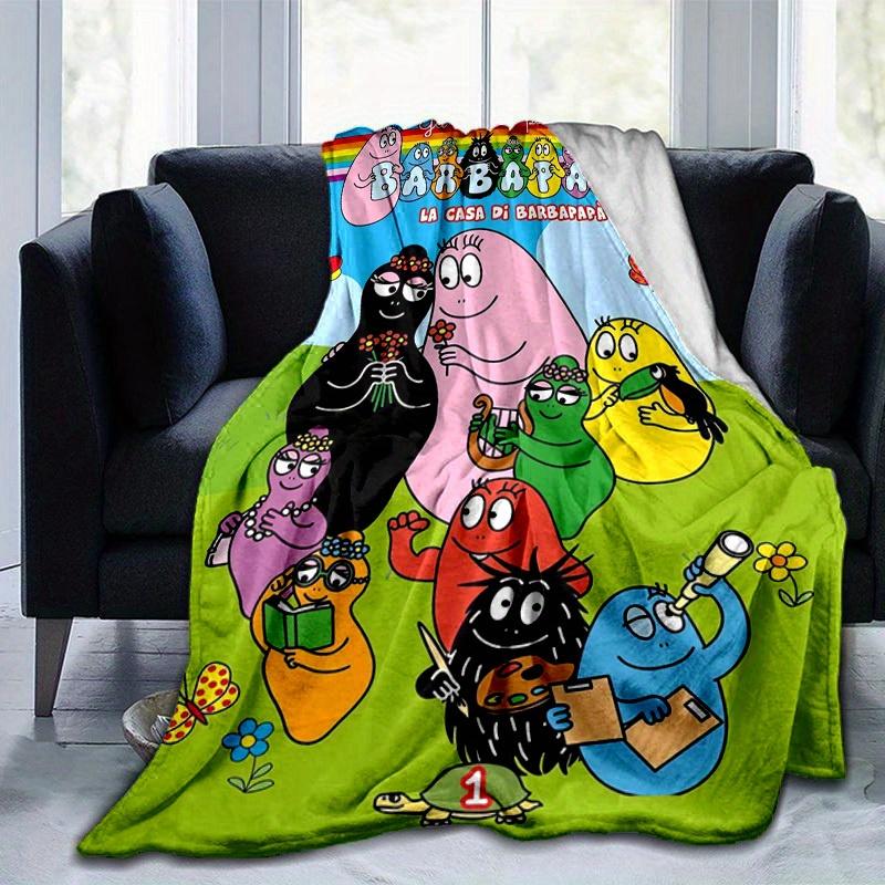 1pc, Barbapapa Rainbow Family Blanket, Soft Throw for Home Decor, Couch Cover, Outdoor Use, Travel, Camping, Car, Beach, Office Nap, Perfect Gift for