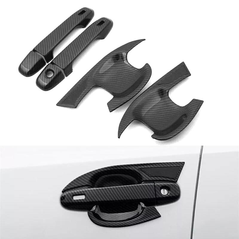 As Pictures Showing Carbon Fiber Door Handle Cover Carbon Fiber Material Dust Proof High-quality Texture Scratch Resistant