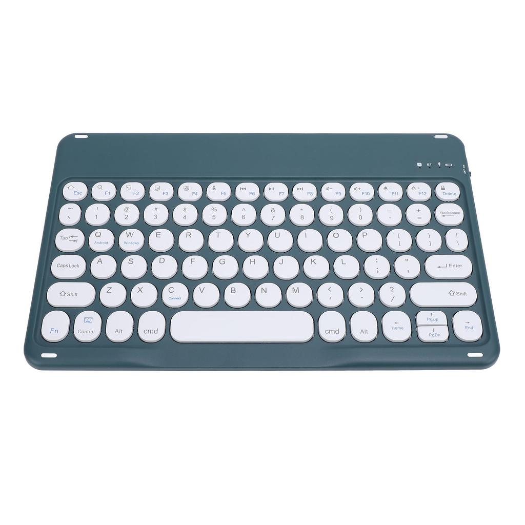 10 Inch Wireless Keyboard Ergonomic Round Keycaps Bluetooth Keyboard for Desktop Computer Laptop