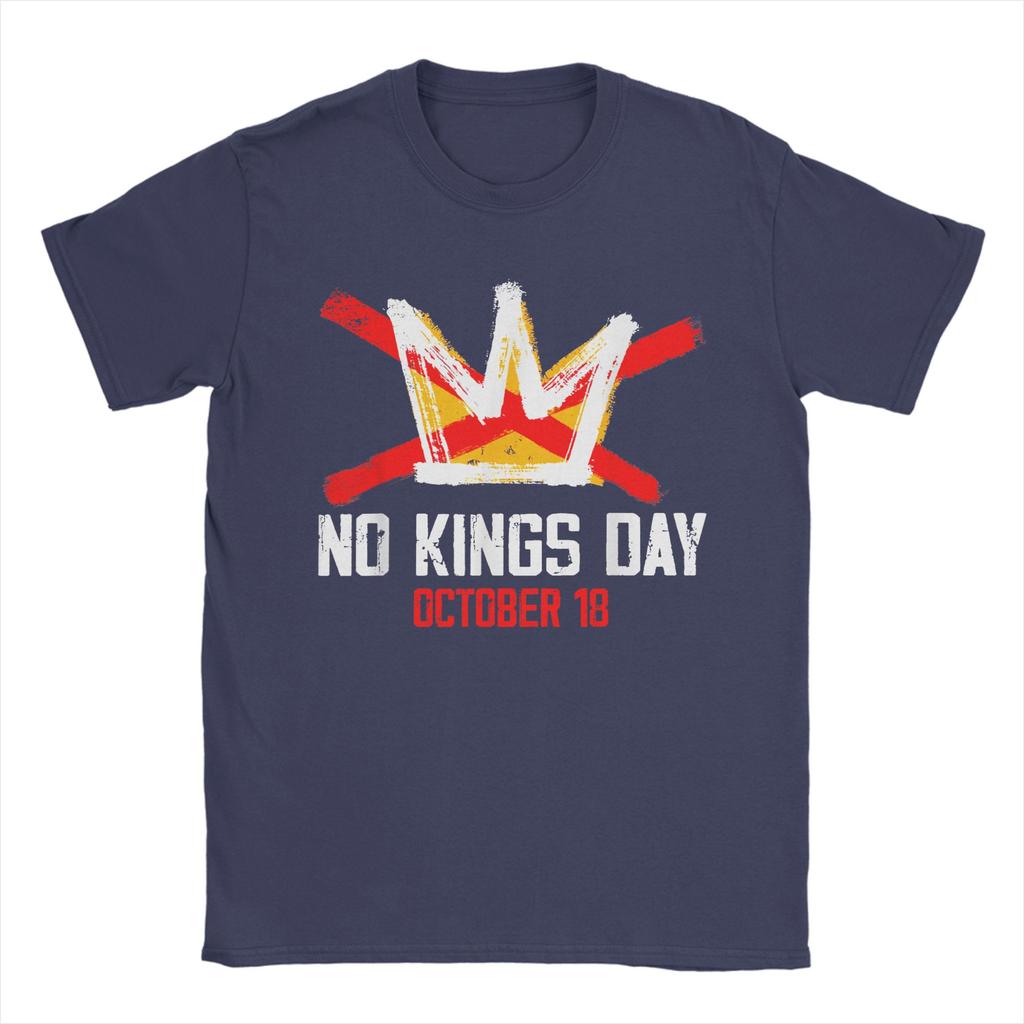 Men's No Kings Day October 18 2025 T Shirt Rejecting King 100% Cotton merchandise Casual Short Sleeve Tees Plus Size T-Shirts
