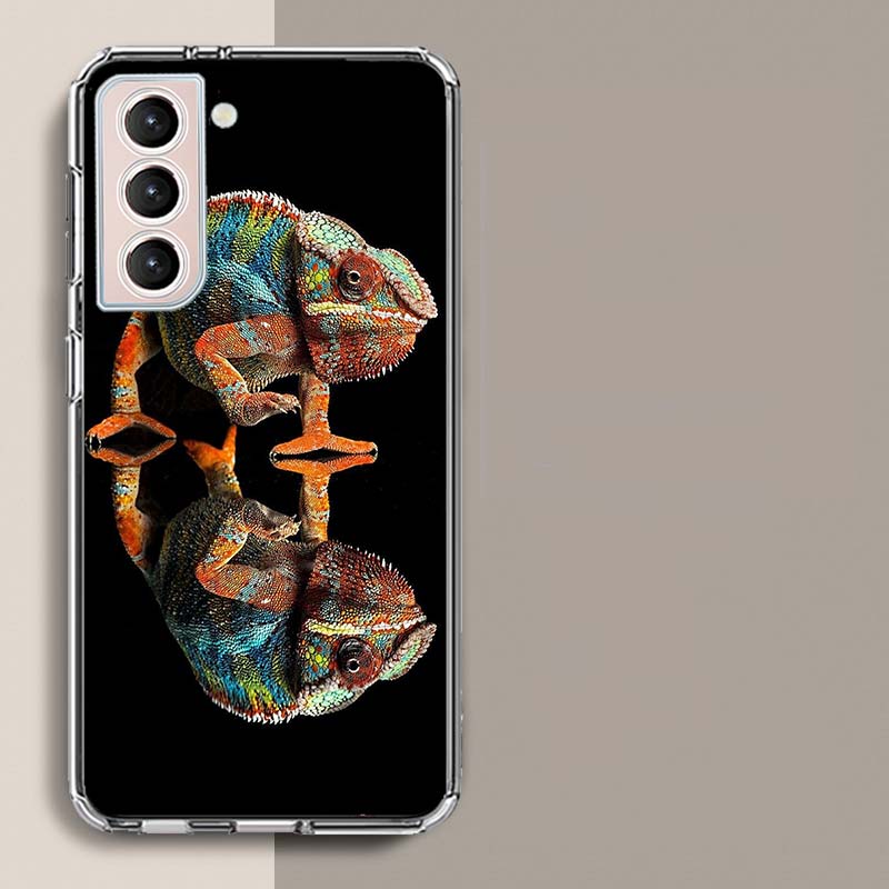 Хамелеон Забавный Дикий Мир Чехол Для Телефона Для Samsung A16 A26 A36 A56 A17 A15 A25 A35 A55 A14 A24 A34 A54 A04S A05S Galaxy Note 20 10