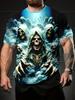 Comfortable 3D Printed Men's-shirts Short Sleeve Soft Glossy Pullover Round Neck Casual Top, PLUS SIZE