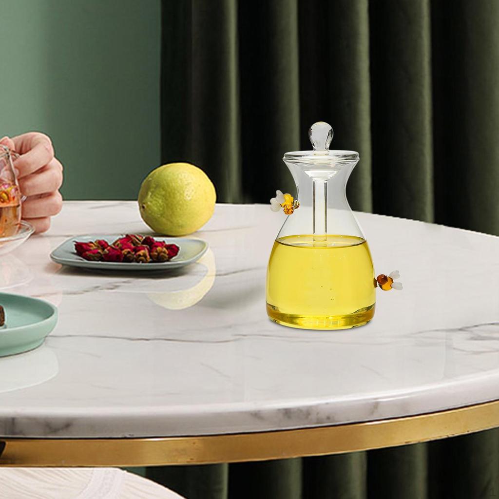 Beehive Honey Pot Clear Dispenser Glass for Home Dining Table Kitchen