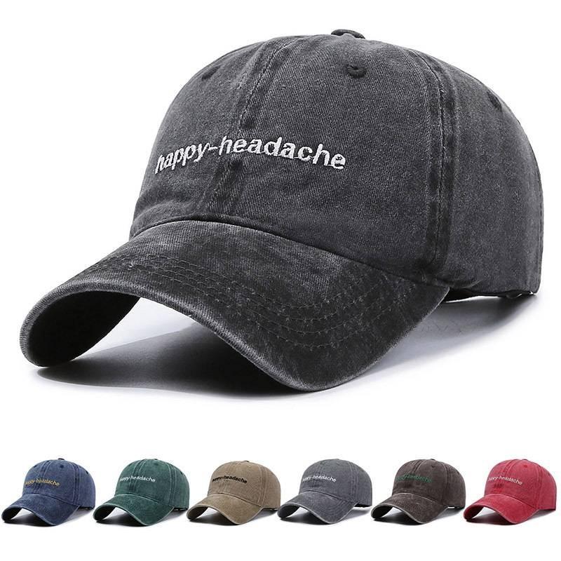 Letter Logo Baseball Hat Cotton Windproof Adjustable Cap For Everyday Outdoor Wear