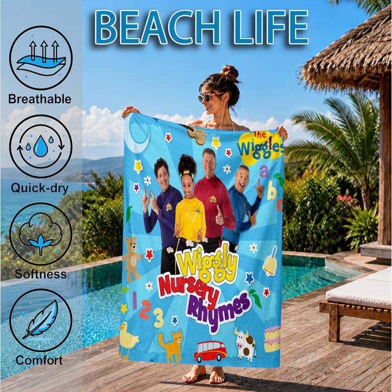 Wiggle And Learn Show Beach Towel, Microfiber Beach Towel, Perfect For Pool, Beach, Travel, Home Decor Beach Party Fan gifts