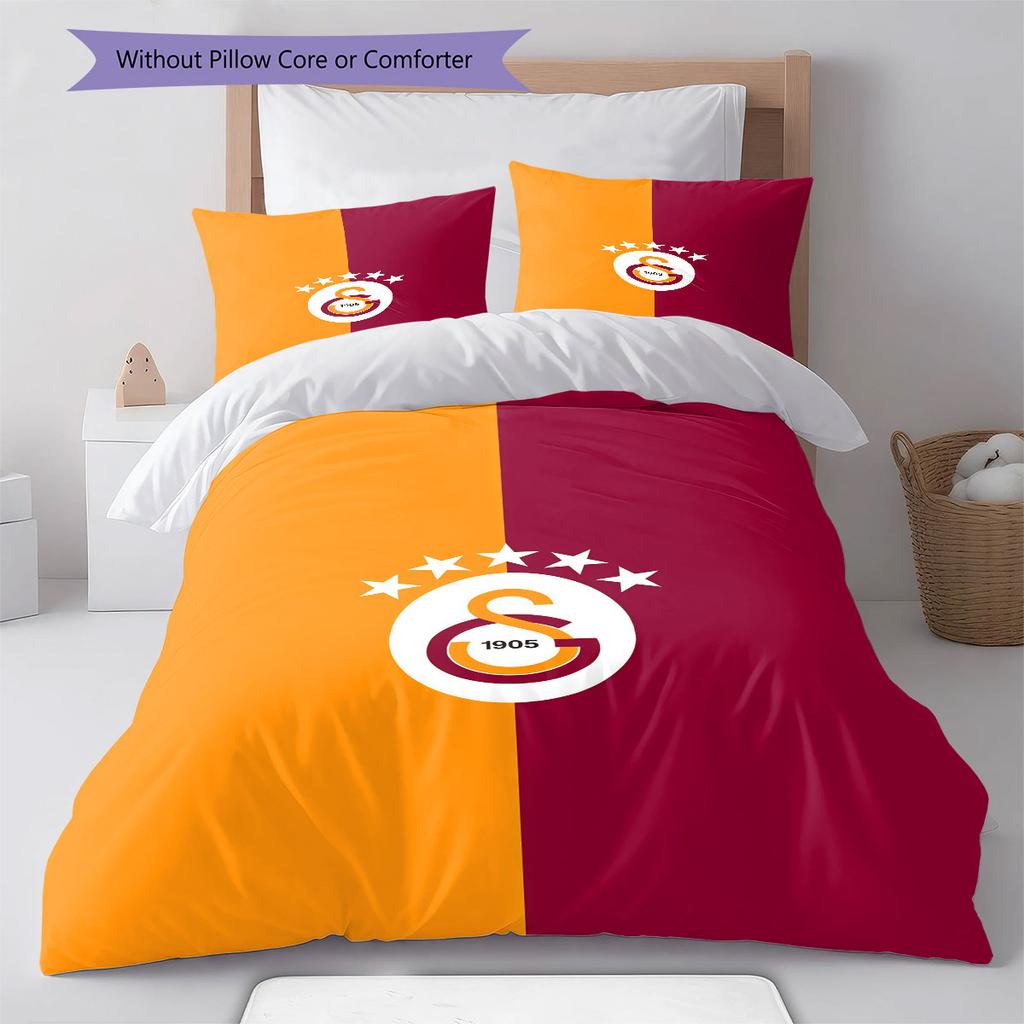 Galatasaray Bold Bedding Quilt Set Quilt Cover Pillowcase Home Decoration Birthday Gift (1 * duvet cover + 2 * pillowcase, without core)