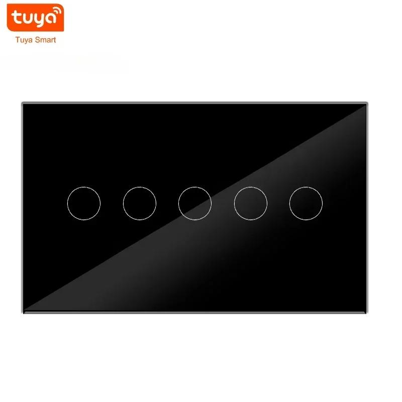 Melery WIFI Tuya Smart 4/5/6 Gang Light Switch Сенсорная стеклянная панель Беспроводной настенный выключатель Alexa Google Home Voice Remote Control