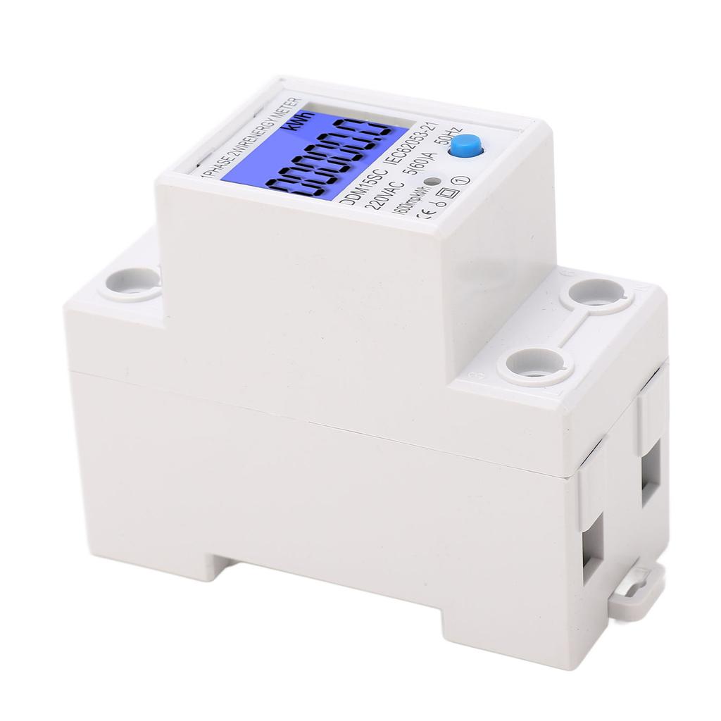 ЖК Цифровой Счетчик Энергии Однофазный 2P Монитор Использования Электроэнергии DIN-рейка Электрический Тестер 5А