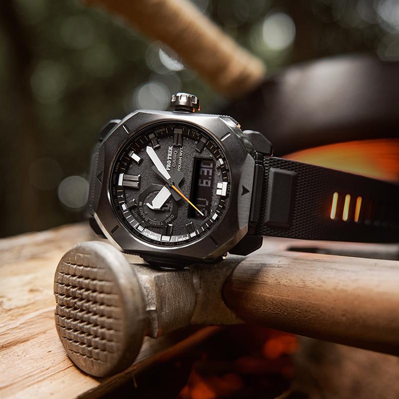 Casio Серия PRO TREK-Дисковый двойной дисплей-Солнечная батарея-Для улицы, городского леса, спорта-Солнечно-кварцевый механизм-Ремешок из смолы-Японские и корейские часы PRW-6900Y-1PR