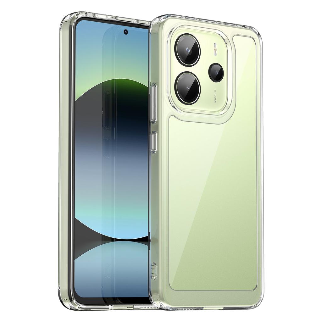 For Xiaomi Redmi Note 14 4G (164.84mm) Case TPU Acrylic Clear Phone Cover with Tempered Glass Film