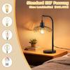 NETTLIFE - Lampe de table noire de style rétro avec câble culot E27 pour chambre ou bureau en métal (ampoule non fournie)