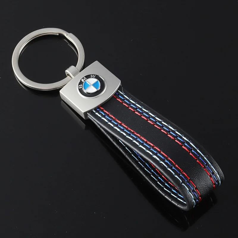 BAII9 2025 Car Metal Key Chain Fine Leather Emblem Key Ring For BMW X1 X2 X3 X5 X4 X6 X7 G30 G20 G32 G12 G11 F40 F30 F20 F10 F34 F