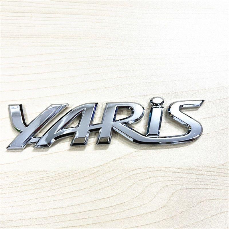 3D Metal Yaris Logo Emblem Badge Matte black Chrome WKHJS7 Plated Trunk Letter Sticker For Toyota Yaris Car Exterior Decor Accessories