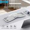 BOW Hangshi HD429CL Трехрежимная эргономичная клавиатура: Проводной, Беспроводной, Bluetooth, Перезаряжаемый, Бесшумный, Совместимый с USB.
