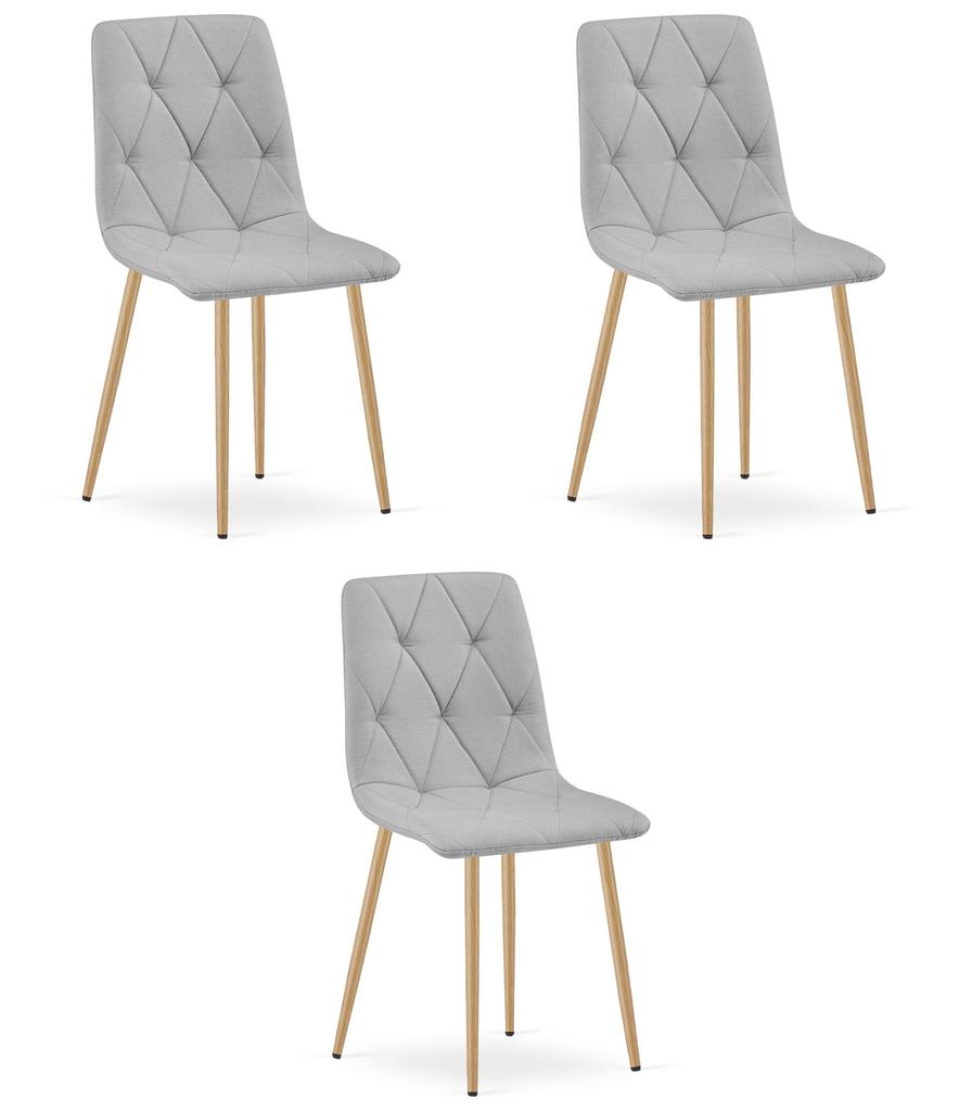 LIBRA chair - light gray fabric / wood color legs x 3