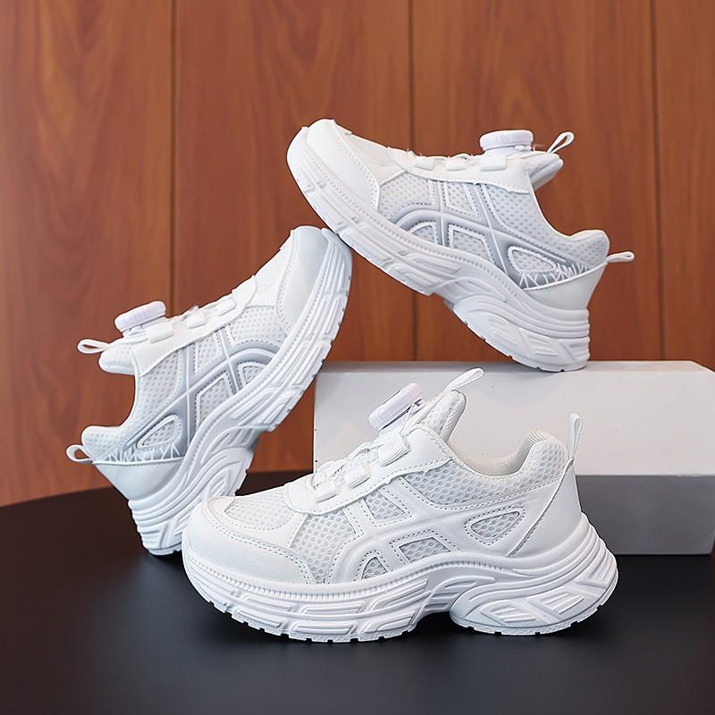Youth style shoes Kids Lightweight Mesh Sneakers School Boys Girls Casual Low Top Rubber Sole Slip-On Shoes