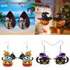 Themed Halloween Cat Pumpkin Skull And Dog Pattern Women Acrylic Earrings