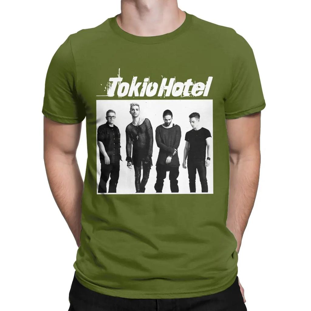 Tokio Hotel Винтажные Футболки Beyond The World Повседневная Футболка С Коротким Рукавом С Круглым Вырезом Хлопковая Одежда С Принтом Унисекс
